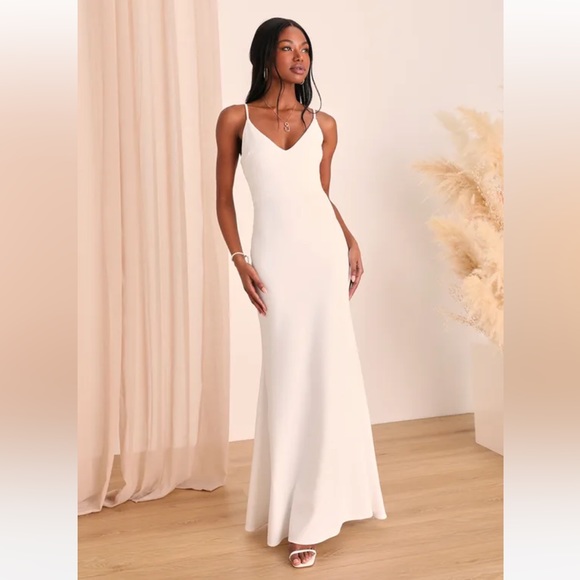 NWT Lulu’s Infinite Glory White Maxi Dress - Picture 1 of 4